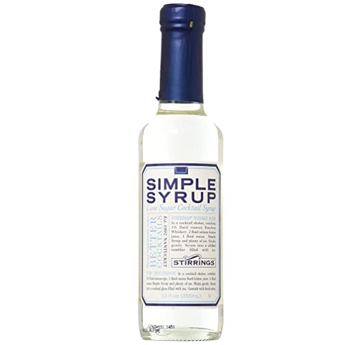 Stirrings Pure Cane Simple Syrup Cocktail Mixer, 12 ounce bottle