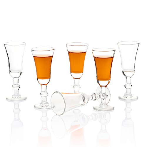 Cordial Shot Glasses,1 OZ Lead-Free Glass Set of 6