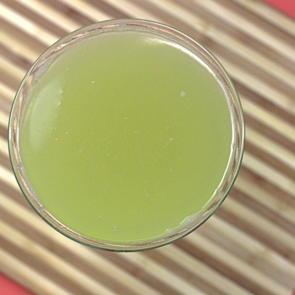 Overhead view of Algonquin Cocktail on cutting board