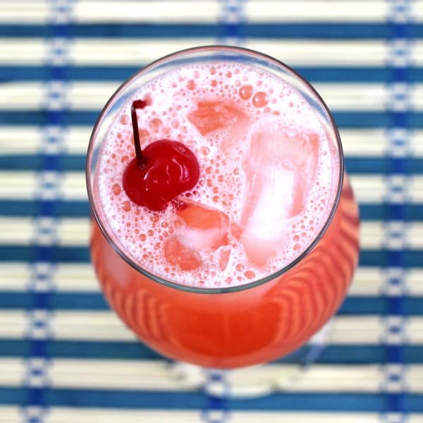 Overhead view of Banilla Splash drink in parfait glass