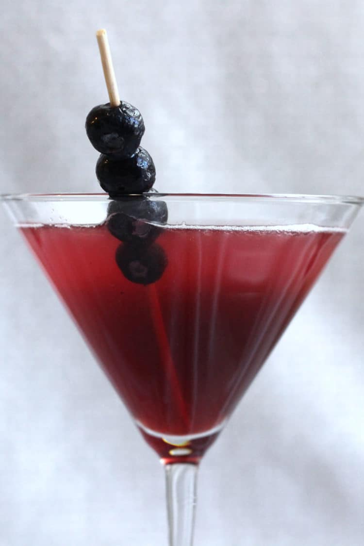 Side view of Berry Fusion Martini