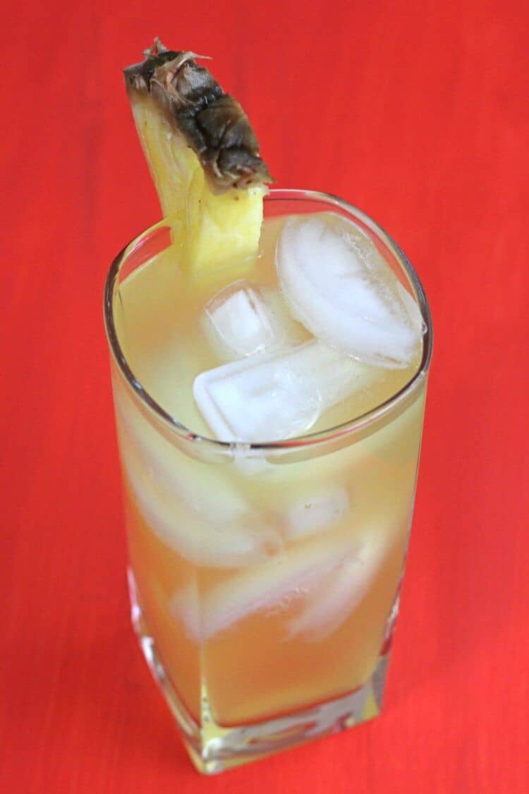 Big Bird cocktail recipe with banana schnapps, pineapple, orange.