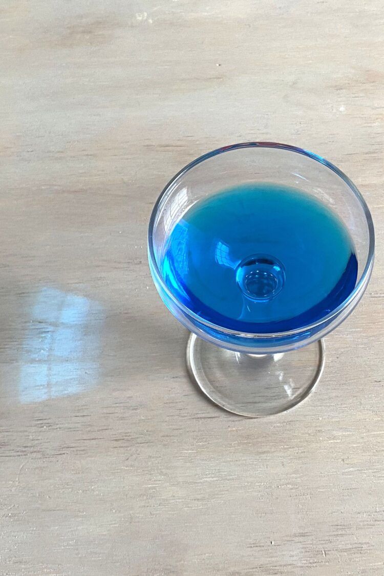 Blue curacao in a glass