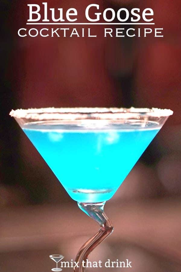 Blue Goose cocktail with sugar rim