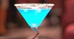 Blue Goose cocktail with sugar rim