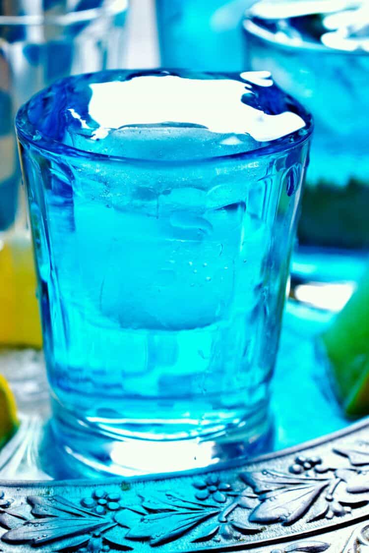 Closeup of Blue Skies cocktail