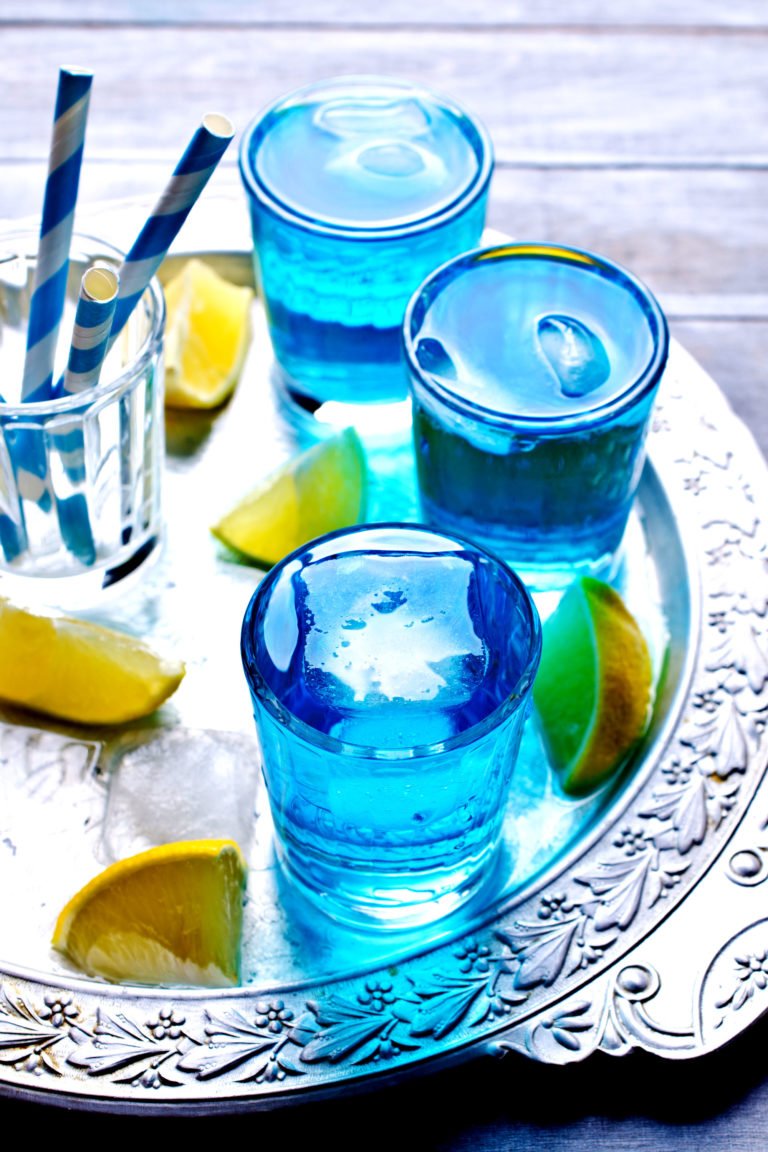 Blue Skies cocktails on table