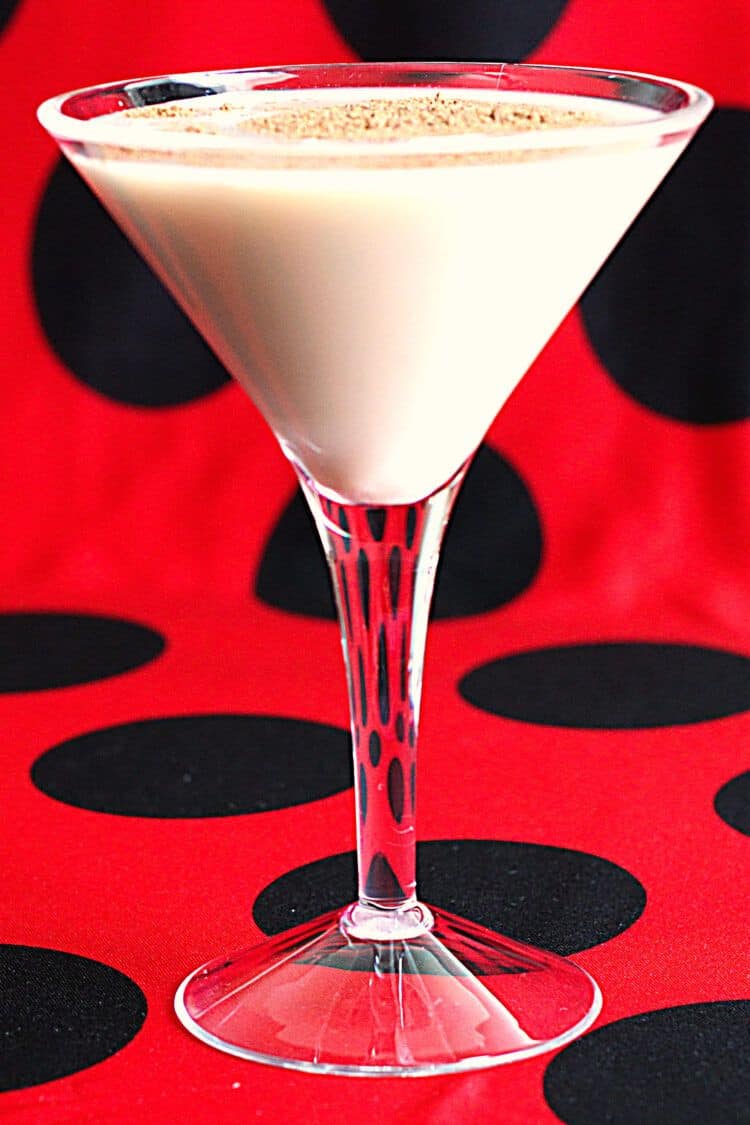Brandy Alexander cocktail in martini glass