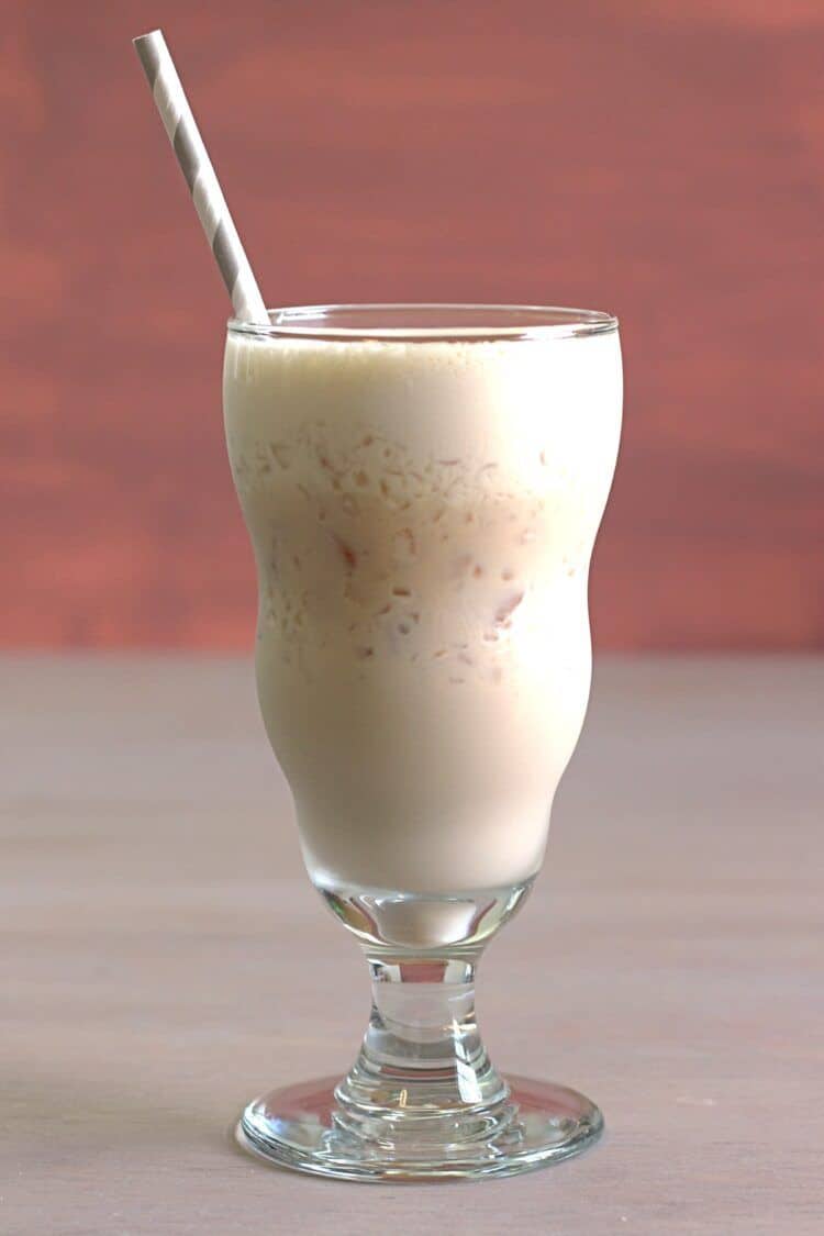 Butterscotch Mudslide Shake drink in parfait glass