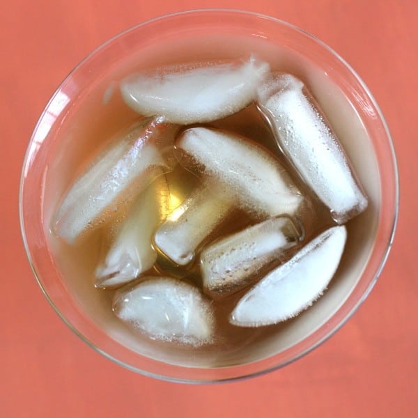 Overhead view of Cactus Juice drink with ice