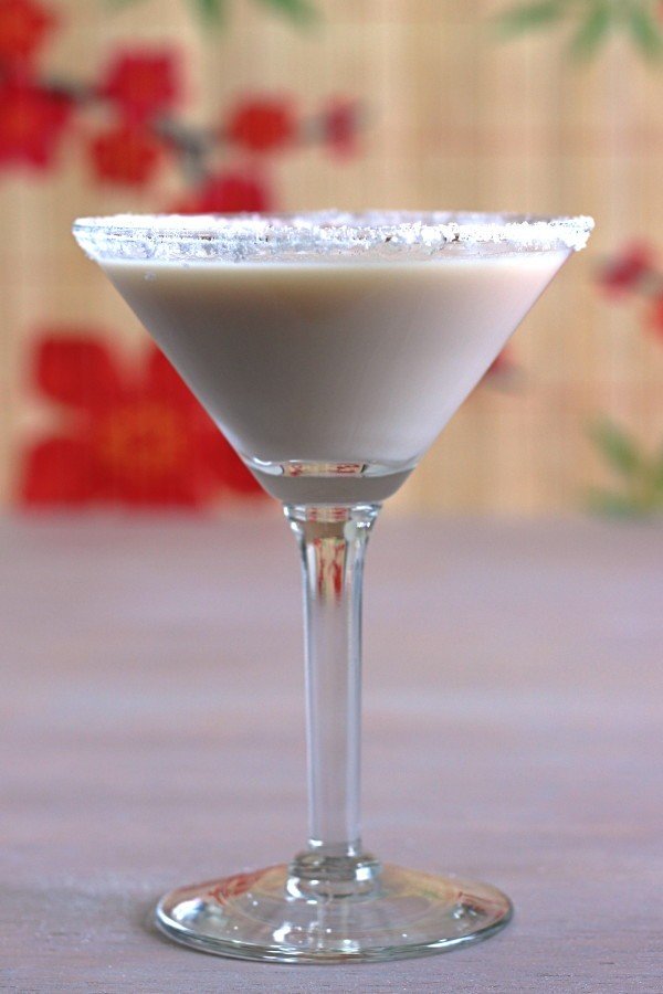 Full-length view of Caramel Candy drink with sugared rim