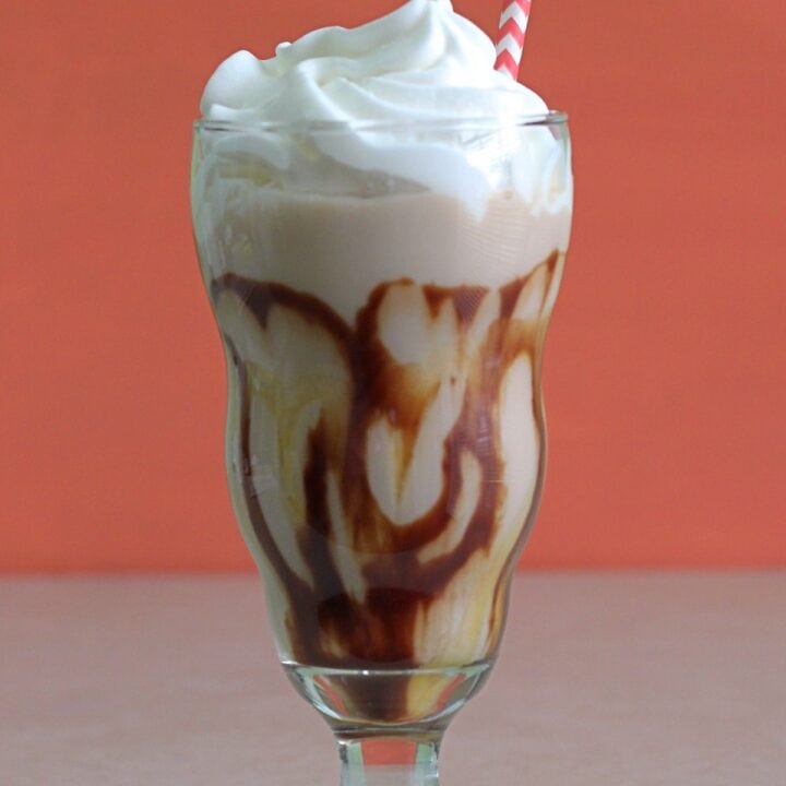 Caramel J drink with whipped cream