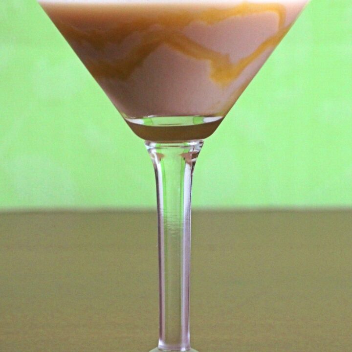 Caramel Martini drink in cocktail glass