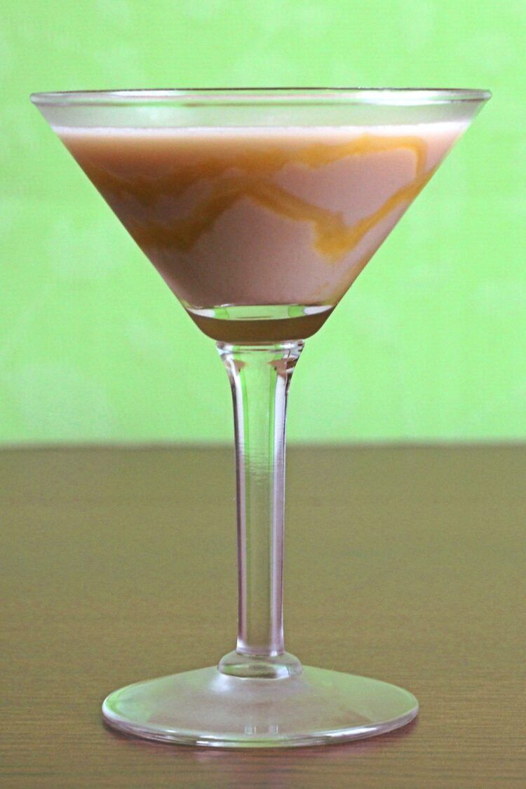 Caramel Martini drink in cocktail glass