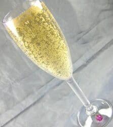 Champagne Fizz drink in flute glass