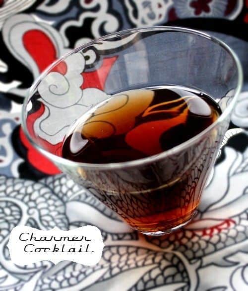 Charmer drink in stemless martini glass