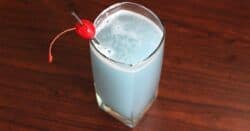 China Blue drink in tall glass with cherry