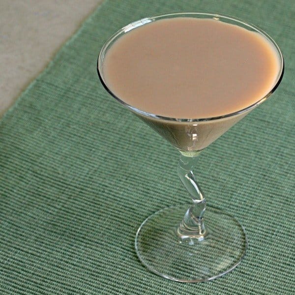 Angled view of Chocolate Heaven Martini in cocktail glass
