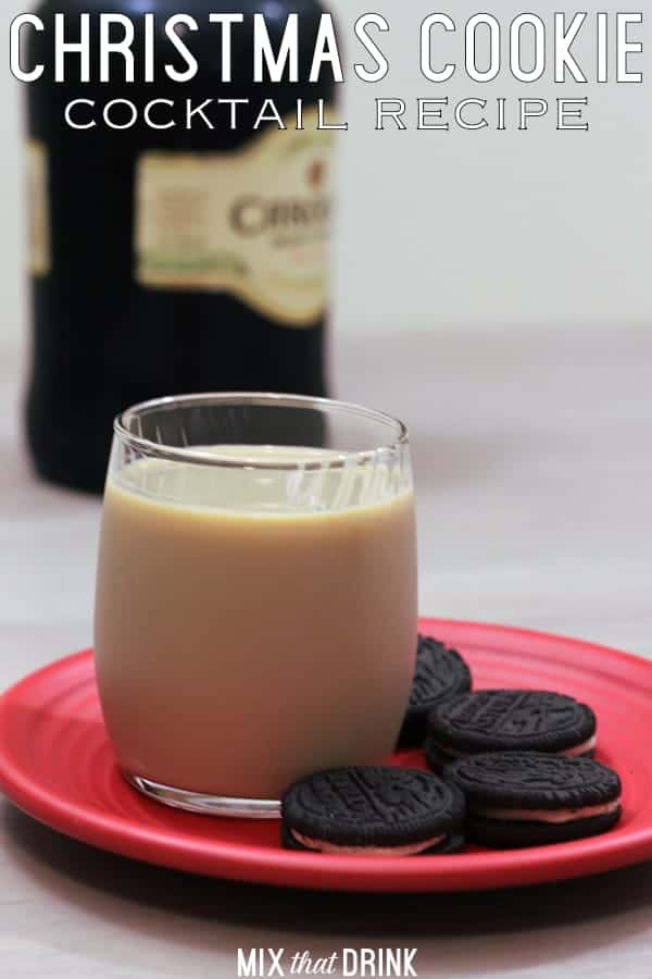 Christmas Cookie cocktail on red plate with cookies