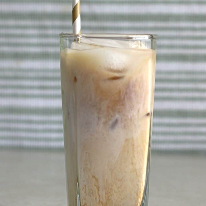 Coco Butter drink in tall glass with ice