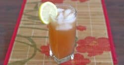 Devil's Delight drink with lemon slice