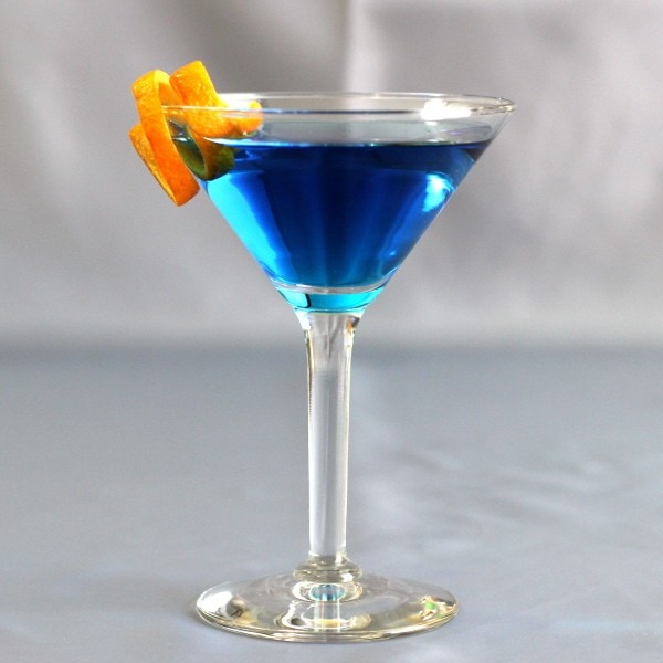 Full-length view of El Caribe (Caribbean Martini) with orange twist