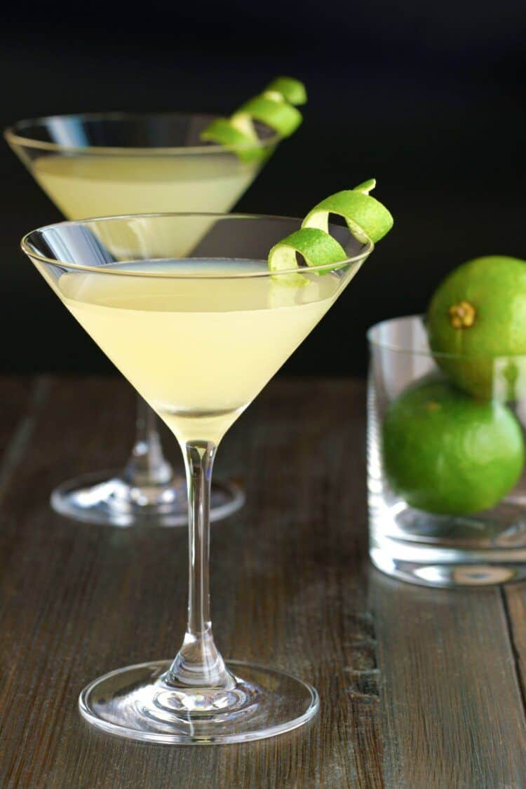 Elderflower Martini with lime twist