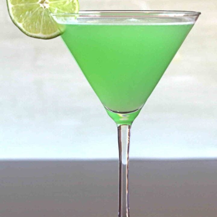 Emerald Rain cocktail with lime