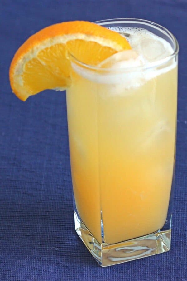 Fat Charley drink in tall glass with orange slice