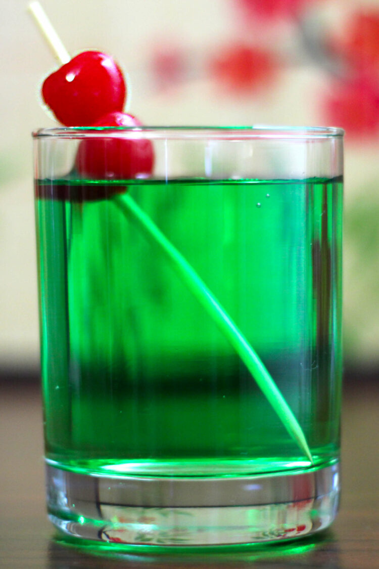 Fickle Pickle drink recipe: vodka, Midori, Crown Royal, triple sec, sour mix