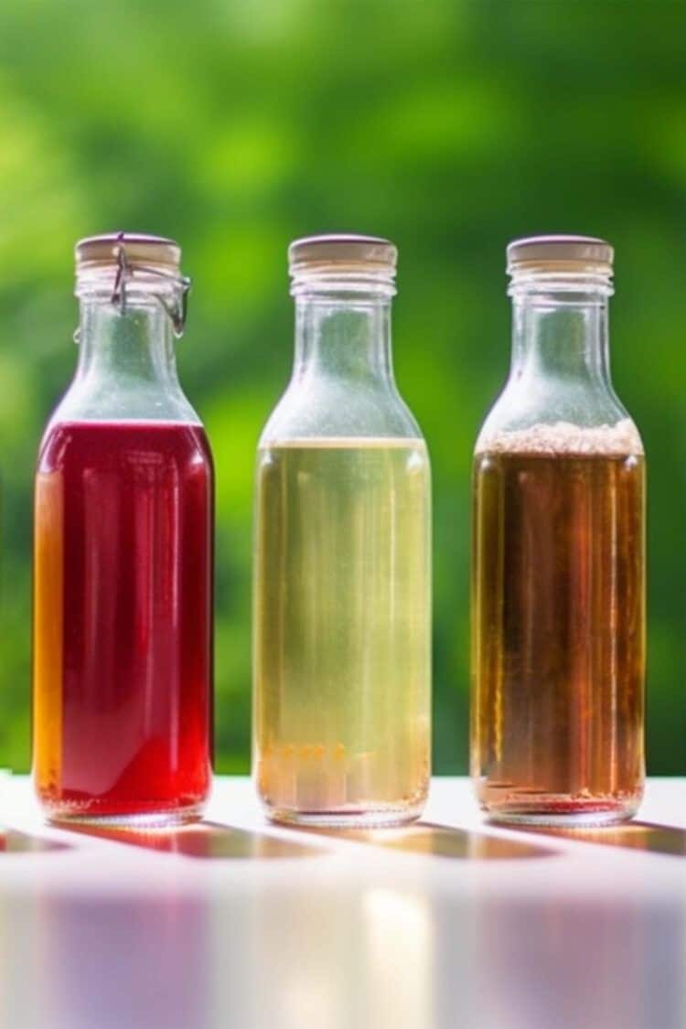 Flavored simple syrup in bottles