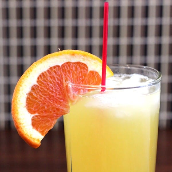 Closeup view of Flying Tiger drink with orange slice