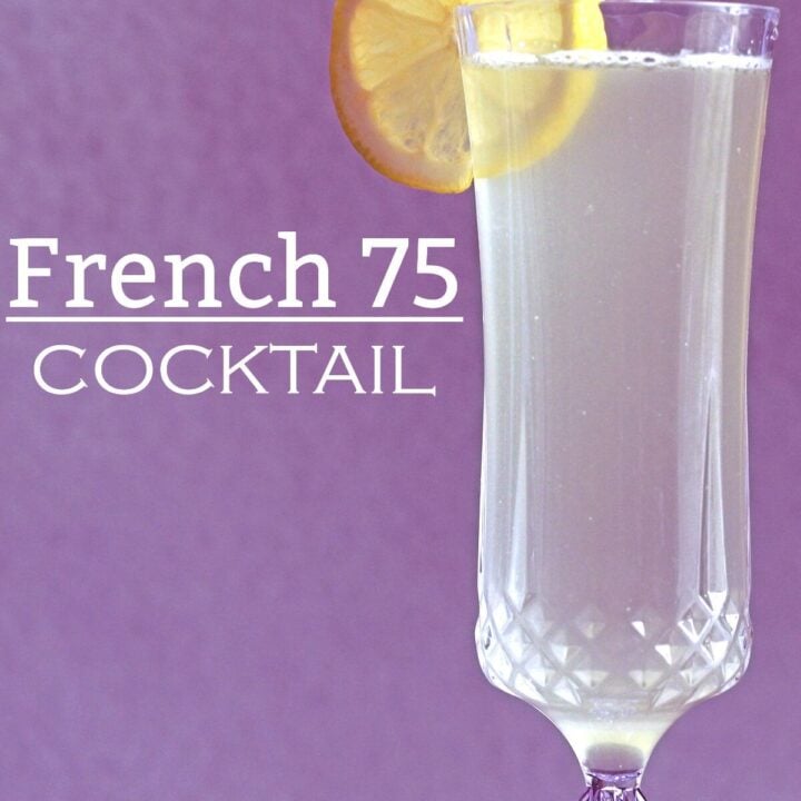 French 75 cocktail in flute