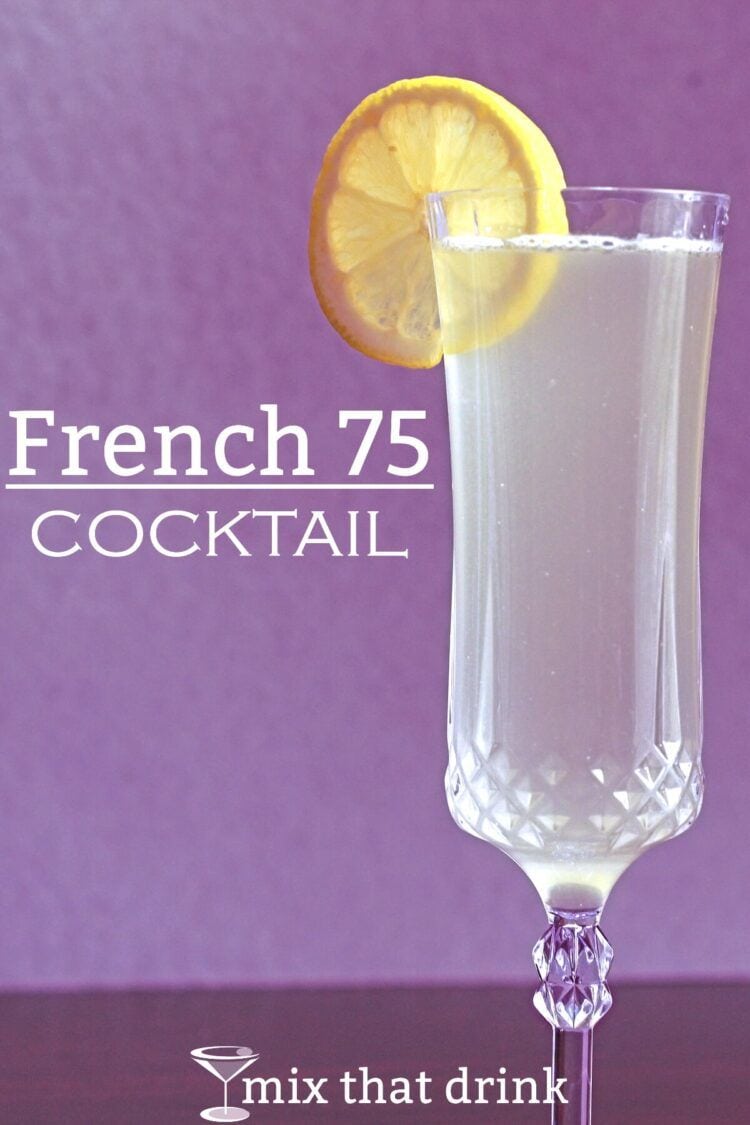 French 75 cocktail in flute