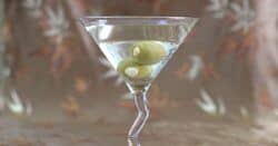 Garlic Martini with two olives