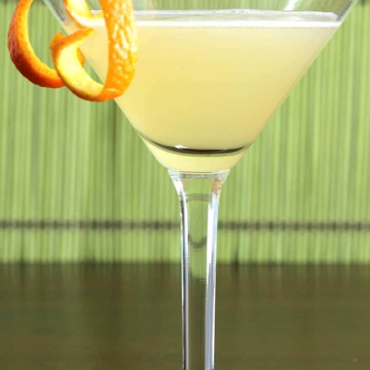 Gin Aloha Cocktail with orange twist
