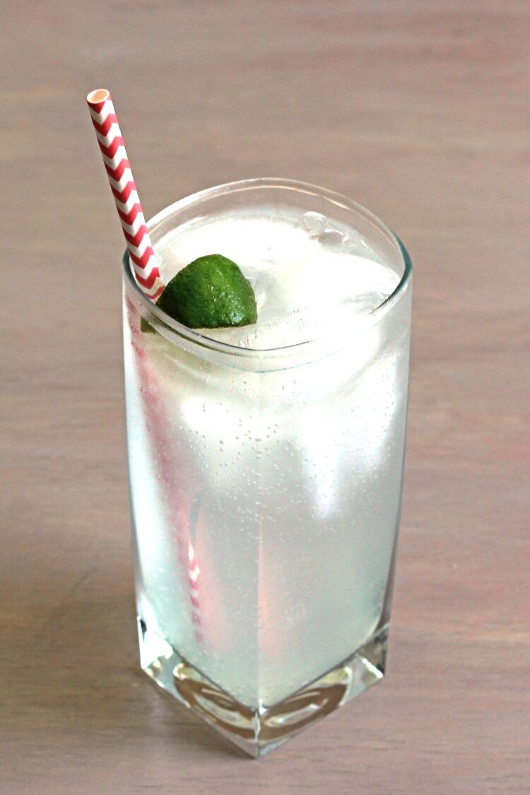 Gin & Tonic classic drink with lime squeeze