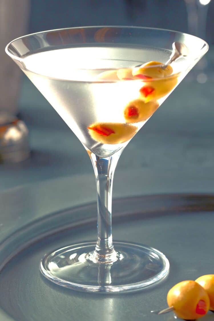 Gin martini with olives