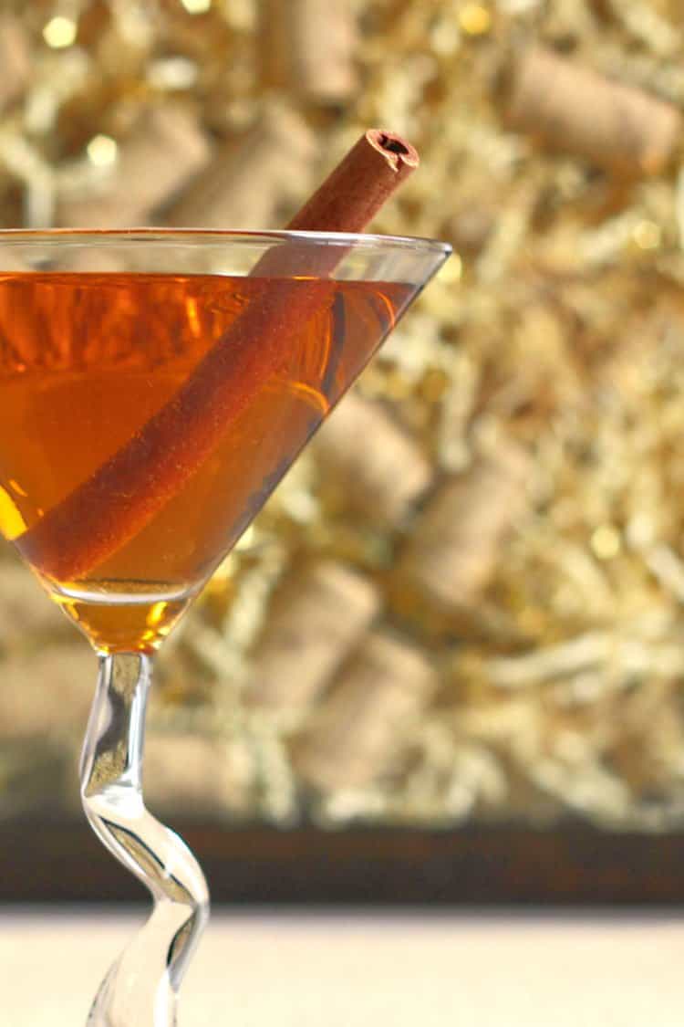 Ginger Apple Spice Cocktail in decorative martini glass