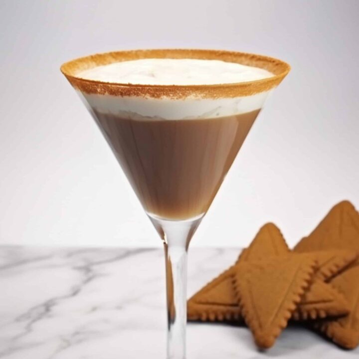 Gingerbread Martini with graham cracker rim