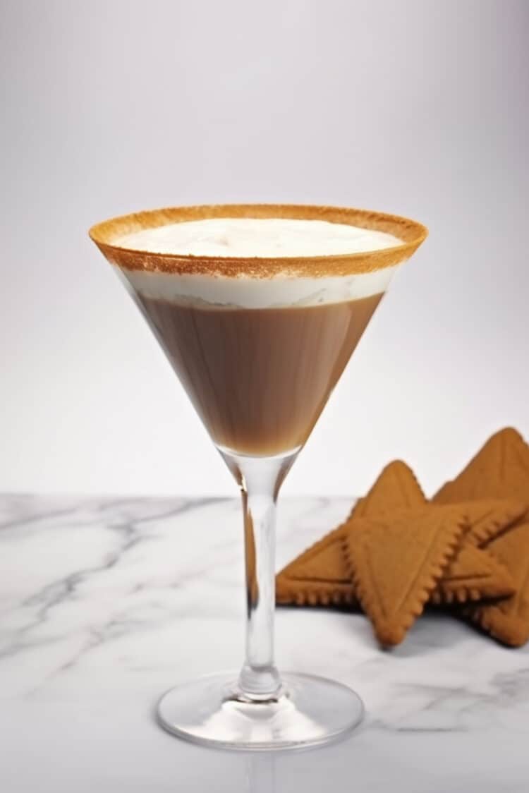 Gingerbread Martini with graham cracker rim