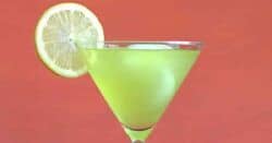 Green Dinosaur drink with lemon slice