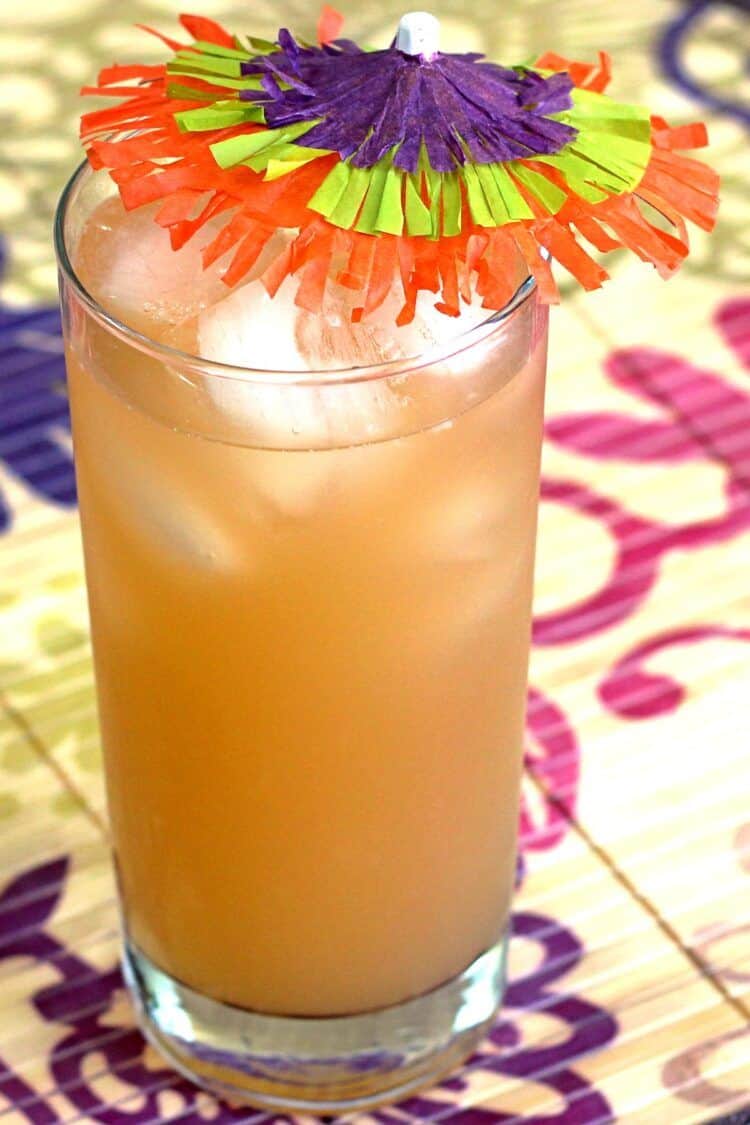 Hairy Jerry drink with cocktail umbrella