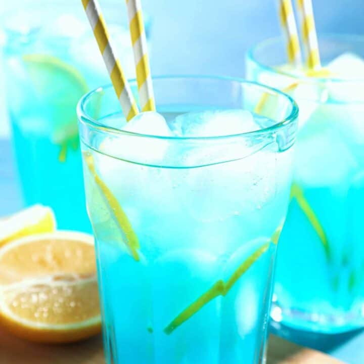 Hard Ocean Water cocktails with straws