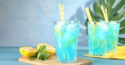 Hard Ocean Water cocktails with straws