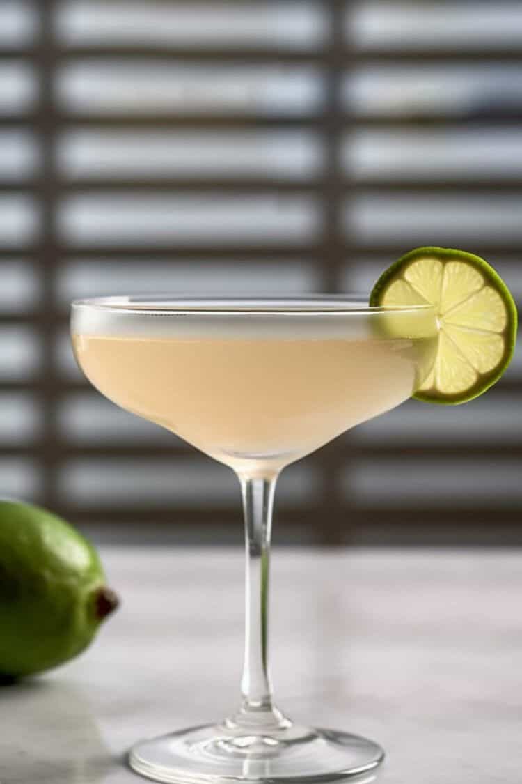 Hemingway Daiquiri cocktail with lime wheel