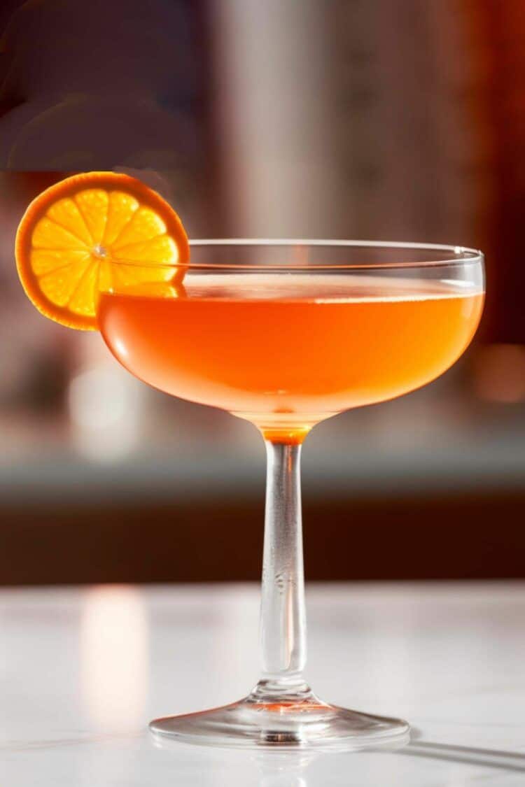 High Noon cocktail with orange wheel