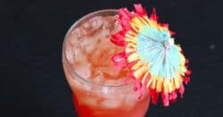 Closeup of Hurricane cocktail against black background