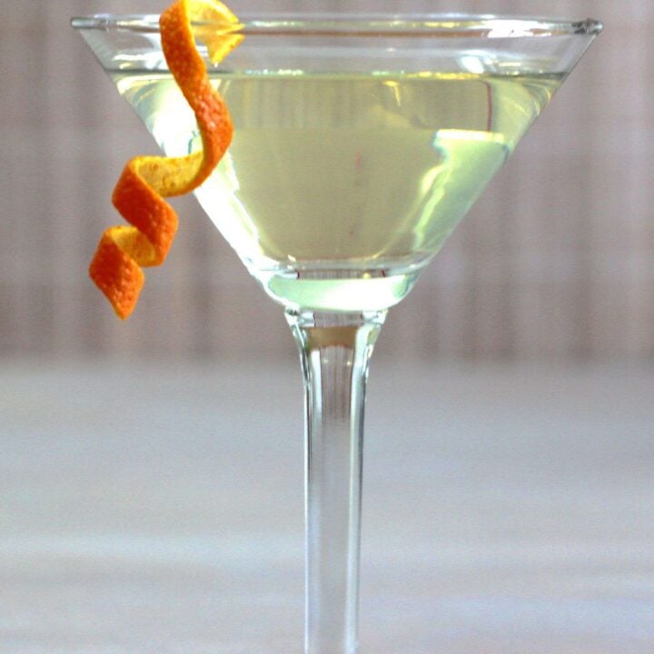 Inverted Pyramid Martini recipe with Absolut Citron, Kurrant and Grand Marnier.