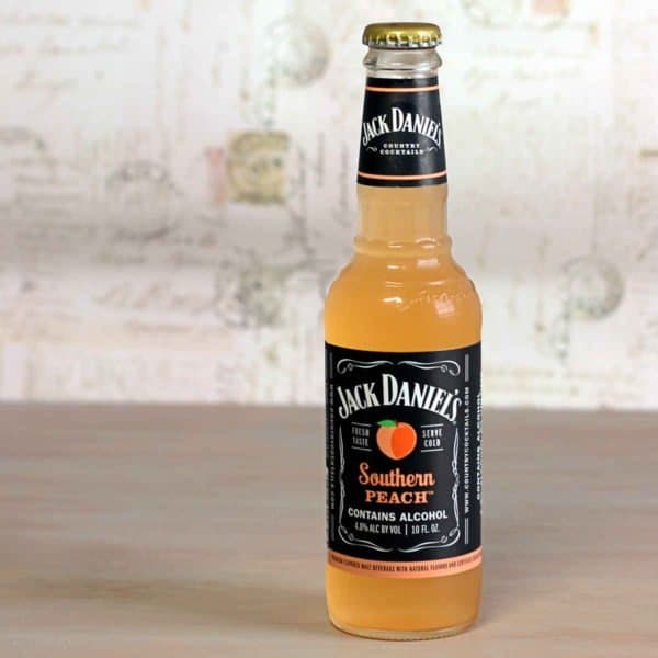 Unopened Jack Daniels Southern Peach bottle on table